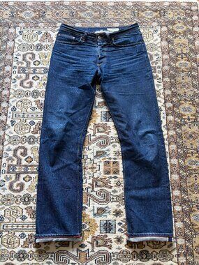 Gustin #172 Selvedge Jeans Straight Leg Indigo Wash 34x32 Mens Denim California